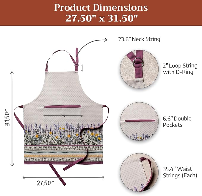 Maison d' Hermine 100% Cotton Apron for women with Pocket Kitchen Chef Apron for Men Cooking Mothers Day Gifts - Image 7