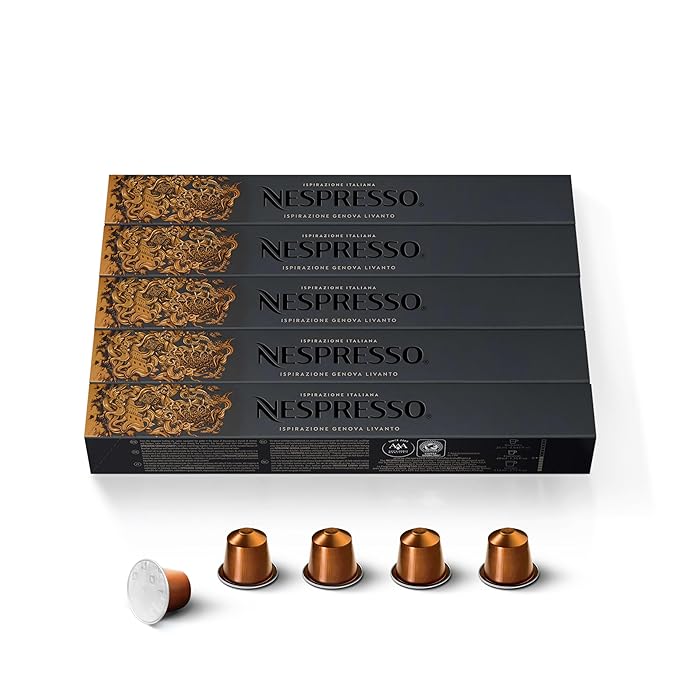 Nespresso Capsules Original Line, Livanto, Medium Roast Espresso Coffee, 50 Count Coffee Pods