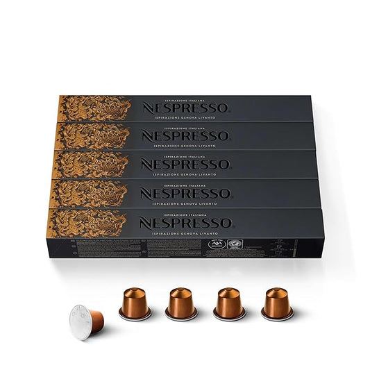 Nespresso Capsules Original Line, Livanto, Medium Roast Espresso Coffee, 50 Count Coffee Pods