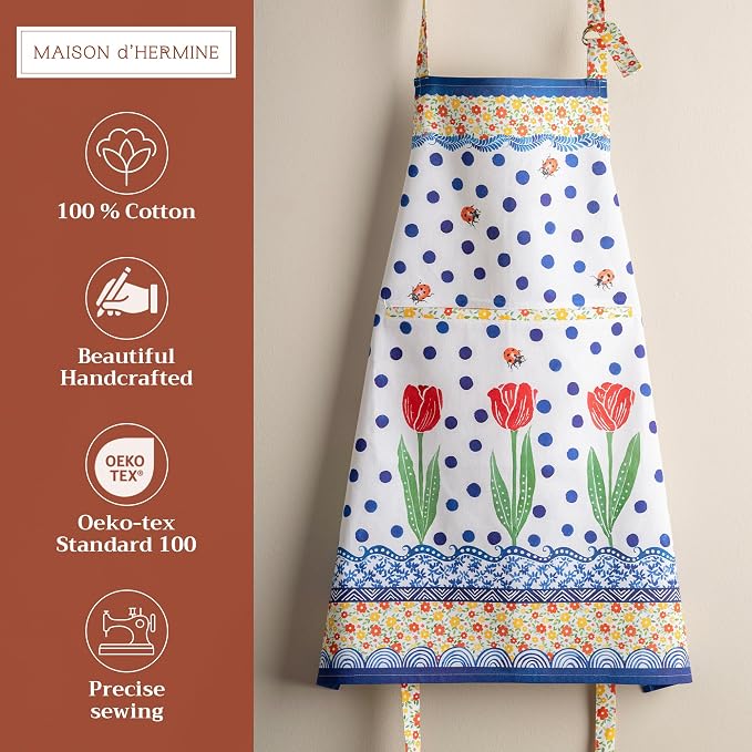 Maison d' Hermine 100% Cotton Apron for women with Pocket Kitchen Chef Apron for Men Cooking Mothers Day Gifts - Image 2