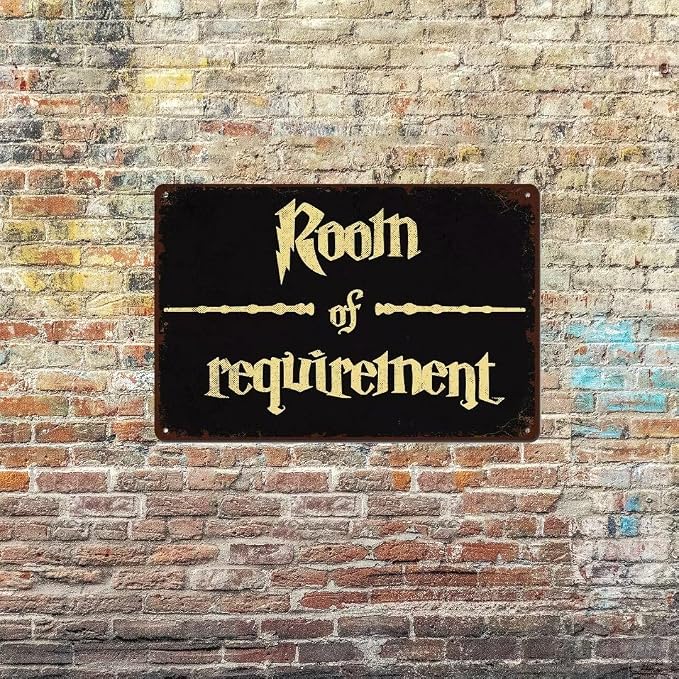 bivrten Room of Requirement Home Signs Gothic Decor for Bedroom Vintage Halloween Decorations Indoor Witchy Room Decor Funny Wizardry Theme Bathroom Decor Wall Art Sign 12x8 Inch - Image 6