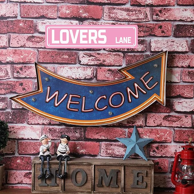Lovers Lane Sign Man Cave Metal Tin Signs Street Road Sign for Cafes Bar Pub Beer Club Wall Home Decor 16X4 Inches - Image 7