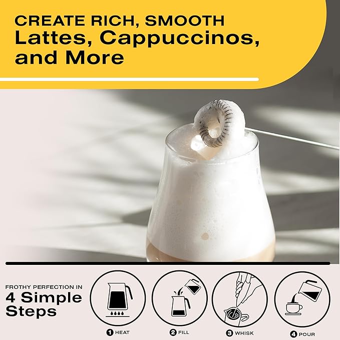 Bean Envy Milk Frother, Coffee Stirrers, Frother Wand, Milk Frother Handheld, Frother with stand, Hand Blender for Coffee, Lattes, Cappuccino, Matcha and Hot Chocolate – Kitchen Gifts - Rose Pink