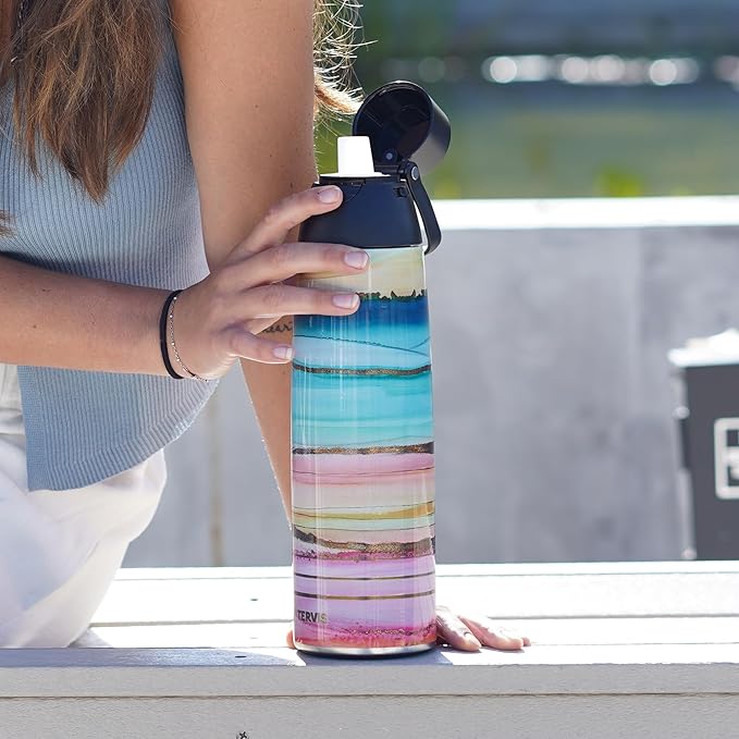 Tervis Venture Water Bottle Inkreel - Colorburst Triple Insulated Tumbler Travel Cup Keeps Drinks Cold & Hot, 26oz, Stainless Steel