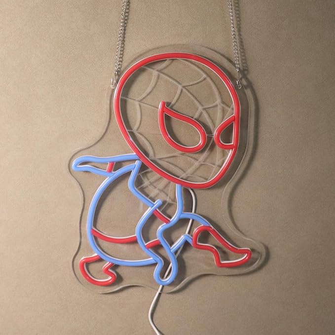 "Spidey Sense" Neon Light - LED Spider Light Wall Art for Game Room, Dorm, Kids Room or Comic Fan Decor, Dimmable USB, Awesome Gift for Anime Movie Fans - Image 7