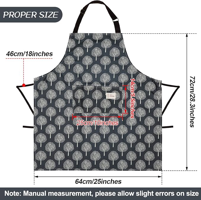 SATINIOR 3 Pcs Waterproof Kitchen Apron with 2 Pockets - Image 3