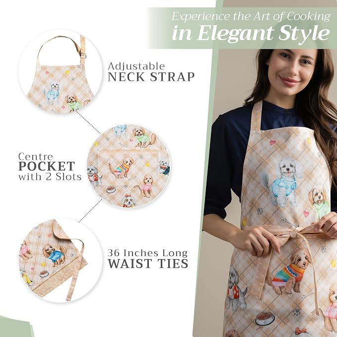Maison d' Hermine 100% Cotton Apron for women with Pocket Kitchen Chef Apron for Men Cooking Mothers Day Gifts - Image 5