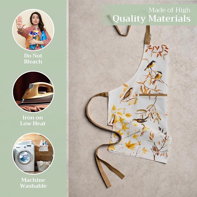 Maison d' Hermine 100% Cotton Apron for women with Pocket Kitchen Chef Apron for Men Cooking Mothers Day Gifts - Image 3