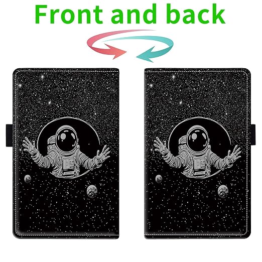 Server Books for Waitress, with 7 Large Pockets, Waiter Serving Book, Waitstaff Server Order Pads, Cute PU Leather Server Book with Pen Holder Fit Server Apron,Astronaut in Space - Image 2