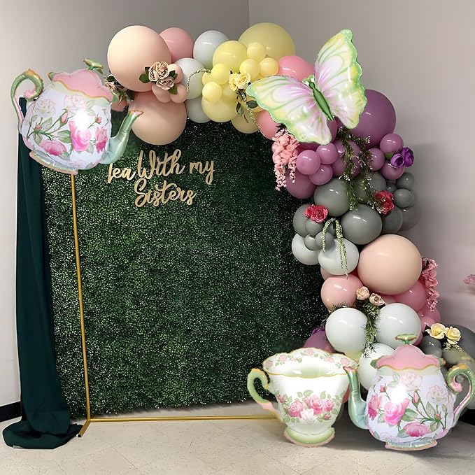 4pcs Teapot Balloons Tea Balloon Alice Balloons for Tea Birthday Party Decor Lets Par-Tea Party Alice Party Decorations Garden Tea Party Decorations for Little Girls Fairy Wonderland Baby Shower Decor