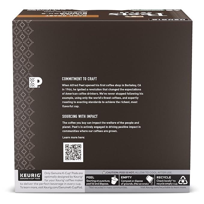 Peet's Coffee, Dark Roast Keurig K-Cup Pods, 100% Arabica Coffee - Major Dickason's Blend 48 Count (1 Box of 48 Pods)