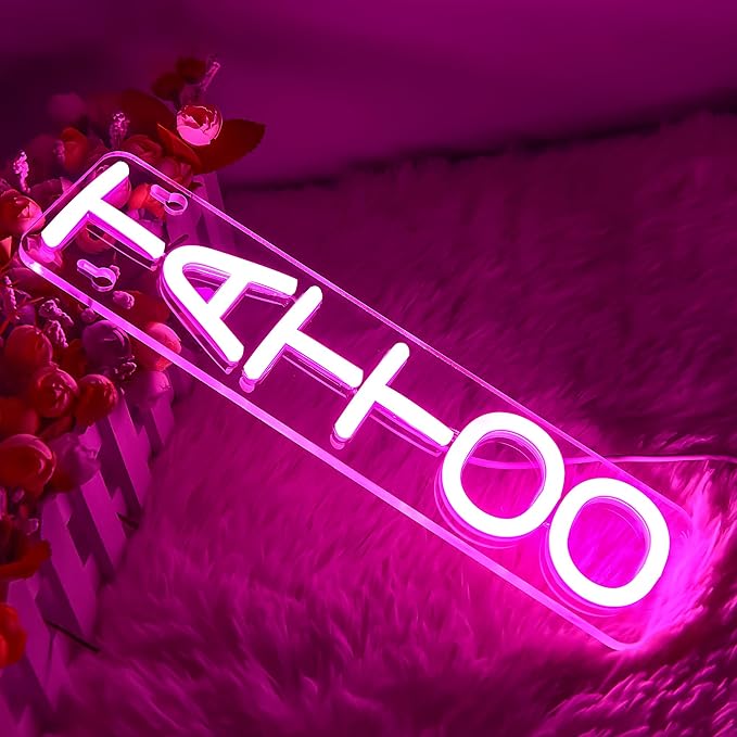 Tattoo Neon Sign for Wall Decor Text Led Neon Light for Business Decor Presents Pink Led Lights for Man Cave Tattoo Lovers Tattoo Studio Business Shop Wall Decor Size 3.0 * 11.8in(XD085)