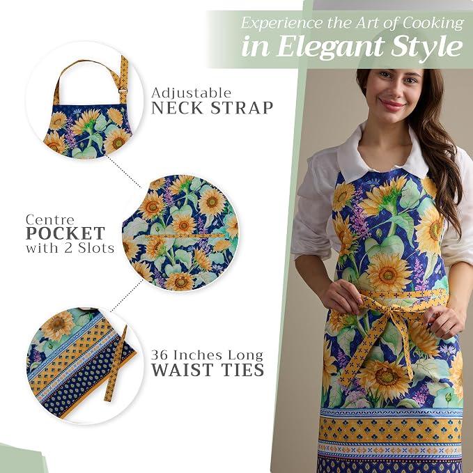 Maison d' Hermine 100% Cotton Apron for women with Pocket Kitchen Chef Apron for Men Cooking Mothers Day Gifts - Image 5