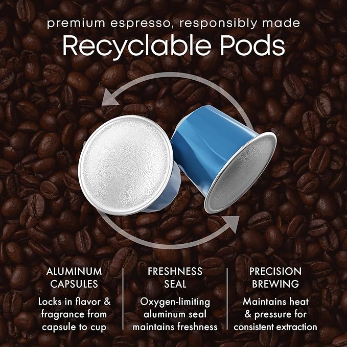Prince Caffe Espresso Pods – 4 Flavor Variety Pack – Intensity 7-10 Medium to Dark Roast Coffee Capsules – Compatible with Nespresso, Pods for Original Line Machines – 4 x 10 Pack (40 Count)