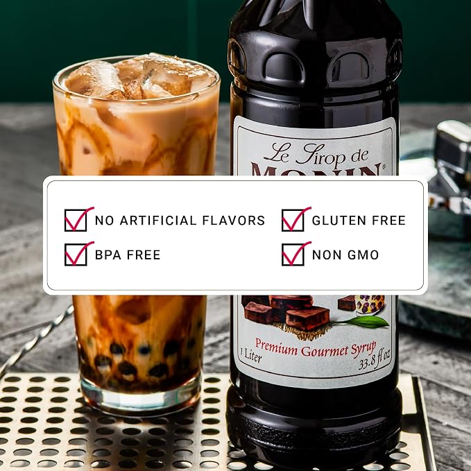 Monin - Black Sugar Syrup, Versatile Flavor, Natural Flavors, Great for Coffees, Cocktails, Shakes, and Kids Drinks, Non-GMO, Gluten-Free (1 Liter) - Image 7