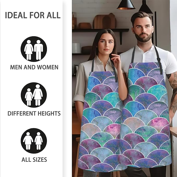 Apron, Stocking Stuffers Bib Apron with Adjustable Neck for Women, Suitable for Home Kitchen Cooking Apron - Image 5