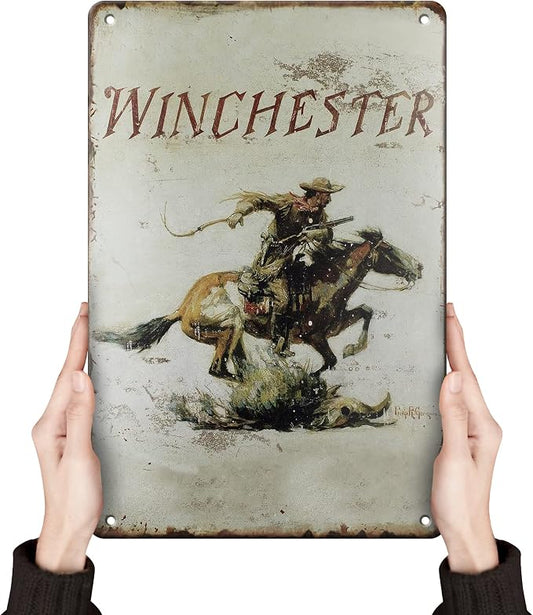 Beer Signs | Vintage Bar Cool Things Shop Room Decor | Funny Man Cave Wall Tin Sign Stuff Poster For Home House Coffee Garage | Winchester Cowboy Metal Retro Sign Decor by Clolinse