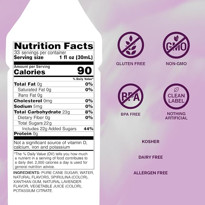 Monin - Lavender Syrup | Aromatic & Floral, Premium Syrup for Cocktails, Lattes & More | Clean Label with No Artificial Flavors, No Artificial Preservatives (BPA Free Bottle, 33.8 fl oz) - Image 2