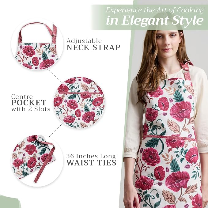 Maison d' Hermine 100% Cotton Apron for women with Pocket Kitchen Chef Apron for Men Cooking Mothers Day Gifts - Image 5