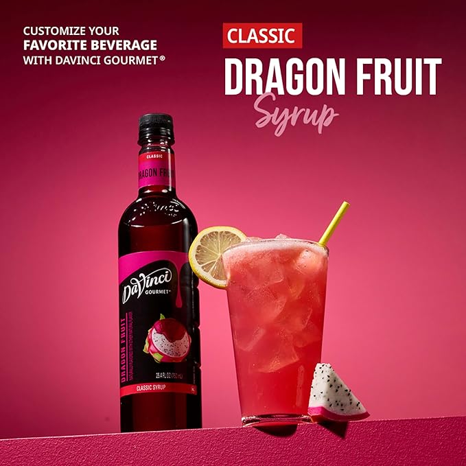 DaVinci Gourmet Dragon Fruit Syrup, 25.4 Fluid Ounces (Pack of 1)