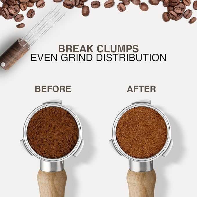 WDT Tool Espresso Stirrers - Coffee Distributor Barista Tools - Espresso Needle Distribution Tool for Coffee Accessories Kit - Walnut Wood Gifts for Coffee Lovers - Image 2