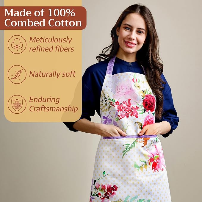 Maison d' Hermine 100% Cotton Apron for women with Pocket Kitchen Chef Apron for Men Cooking Mothers Day Gifts - Image 4