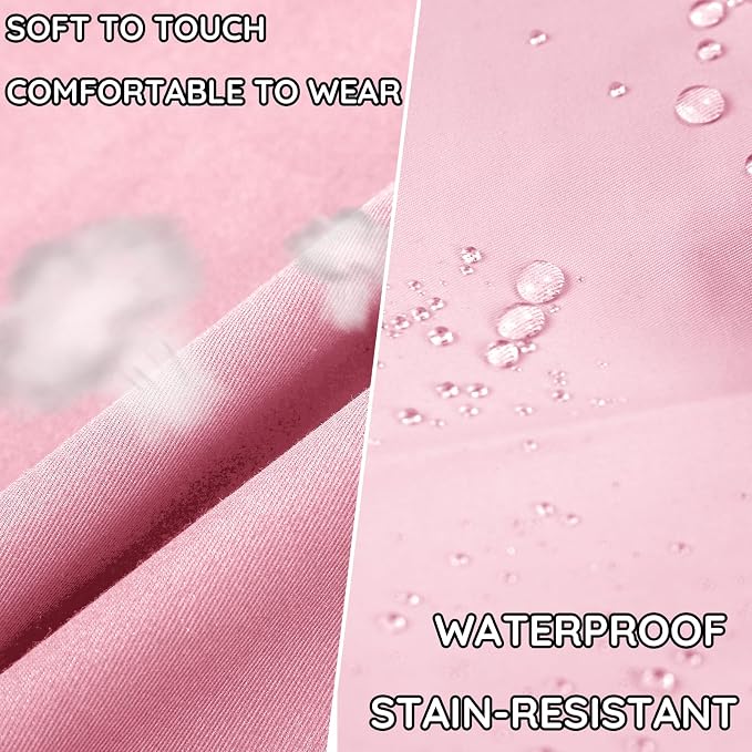 4 Packs Chef Apron with 2 Pockets, Waterproof Adjustable Apron for Men Women Perfect for Kitchen Cooking Baking Gardening Restaurant BBQ Coffee House, Professional Apron (Pink) - Image 3