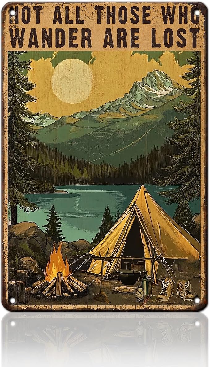 Not All Those Who Wander are Lost Metal Sign Retro Tin Sign Wall Decor for Farmhouse Kitchen Cafe Home Yard 12×8 Inch by Unknown