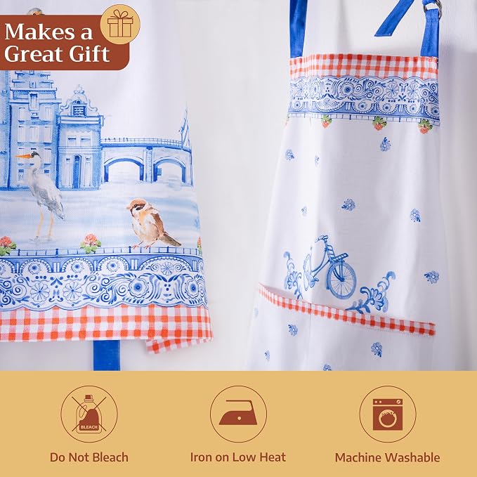 Maison d' Hermine 100% Cotton Apron for women with Pocket Kitchen Chef Apron for Men Cooking Mothers Day Gifts - Image 5