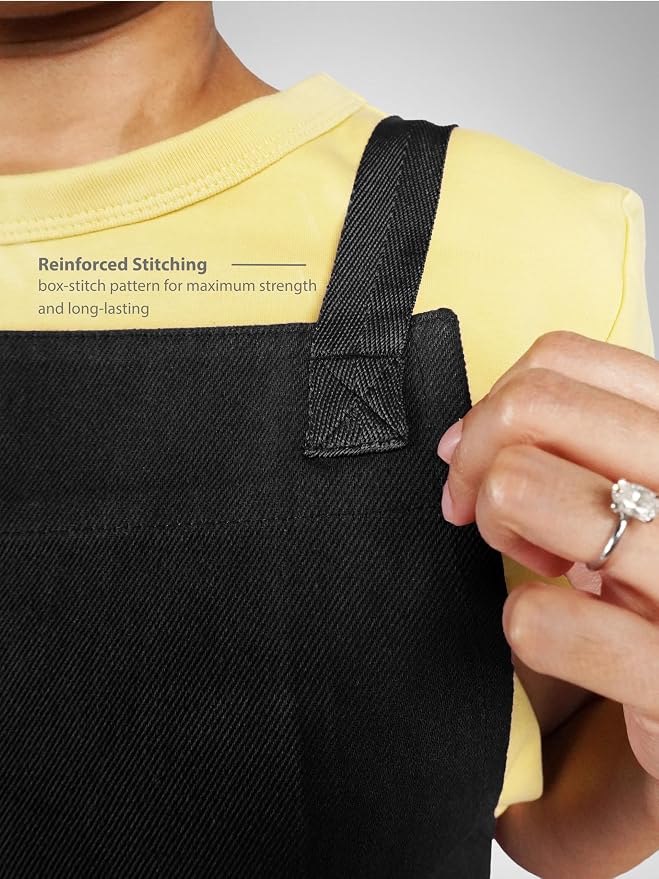 Cotton Crossback Apron with Waterproof Lining, 2 Pockets, Adjustable Water-Resistant Chef Apron - Image 4