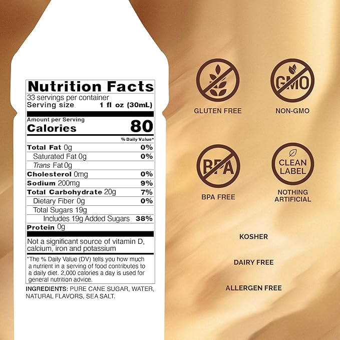 Monin - Brown Butter Toffee Syrup, Buttery-Smooth Flavor with Rich Nutty Aroma, Great for Lattes, Milkshakes, and Iced Coffees, Gluten-Free, Vegan, Non-GMO (1 Liter)