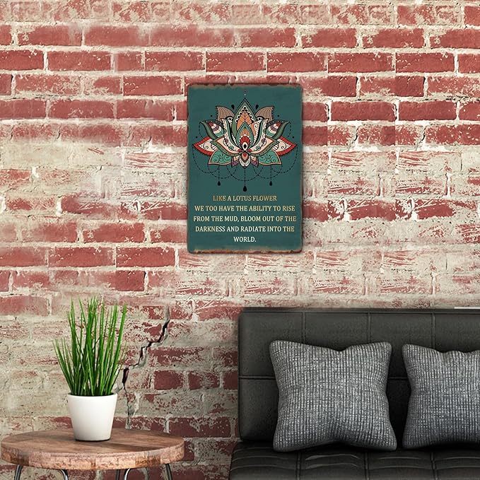 Sanwarm Metal Sign 8X12 Inch, Like A Lotus Flower Inspirational Lotus Vintage Tin Sign Wall Art Decor for Home, Living Room, Kitchen, Garden, Bedroom, Office, Hotel, Cafe And Pub Decoration - Image 5