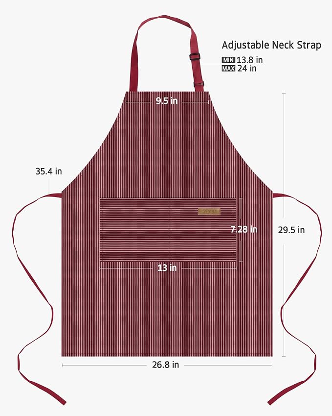 Syntus Apron for Men Women, Adjustable Cooking Kitchen Apron with 2 Pockets | Machine Washable, Firm Stitching, Stain Resistance, Long Tie Straps, 2 Pockets, Versatility, Unisex Use, Gift, BBQ - Image 2