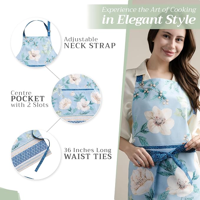 Maison d' Hermine 100% Cotton Apron for women with Pocket Kitchen Chef Apron for Men Cooking Mothers Day Gifts - Image 5