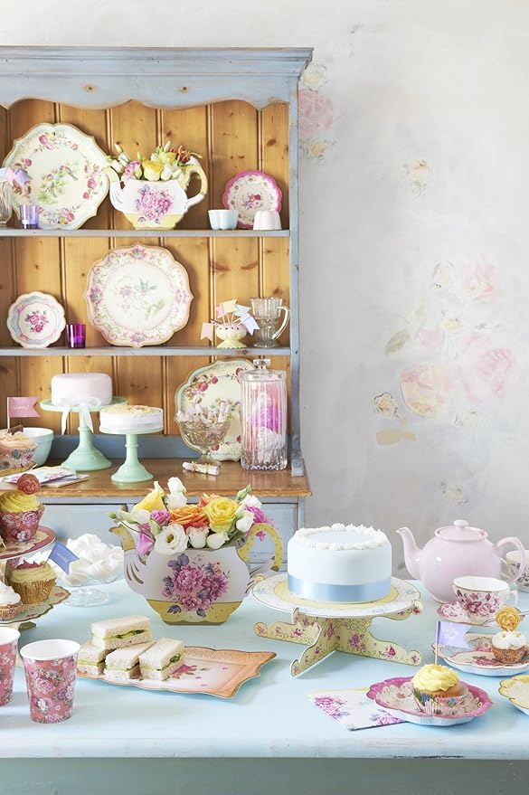 Talking Tables Tea Party Floral Napkins | Truly Scrumptious | Also Great For Birthday Party, Baby Shower, Wedding And Anniversary | Paper, 30 Pack