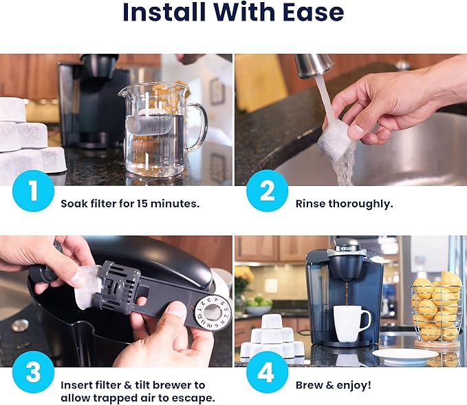 12 Pack Keurig Filter Replacement by K&J - Compatible with Keurig Coffee Machine (2.0 and older)