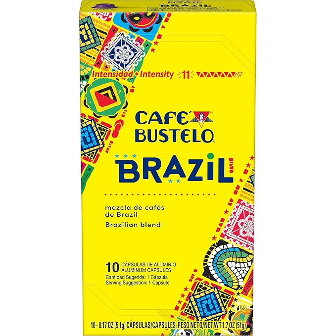 Café Bustelo Aluminum Espresso Capsules, Brazil Blend, Nespresso Original Line Compatible, Intensity 11, 40 Count