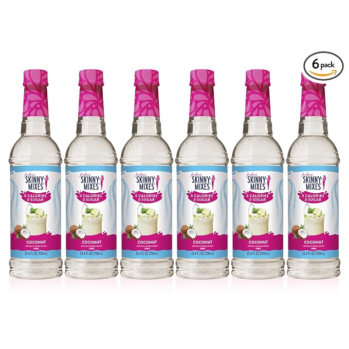 Jordan's Skinny Mixes Sugar Free Syrup, Coconut Flavor, Fruit Flavored Water Enhancer, Drink Mix for Ice Tea, Lemonade & More, Zero Calorie Flavoring, Keto Friendly, 25.4 Fl Oz, 6 Pack - Image 7