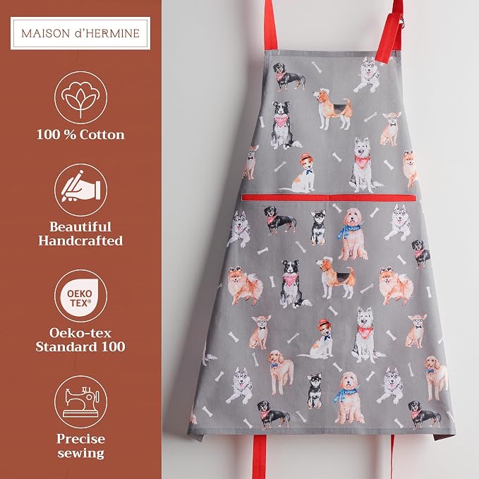 Maison d' Hermine 100% Cotton Apron for women with Pocket Kitchen Chef Apron for Men Cooking Mothers Day Gifts - Image 2