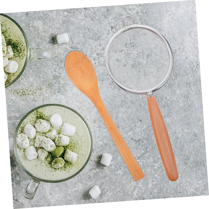 1Set Matcha Tool with Whisk Measuring Spoon and Fine Mesh Strainer for Home and Tea Shop Use Portable Safe and Practical Accessories for Smooth Matcha and Milk Tea