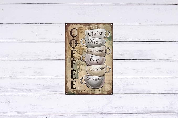 Vintage Coffee Metal Iron Sign wall art Decoration for A Family Living Room Cafe 8x12 In
