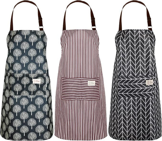 SATINIOR 3 Pcs Waterproof Kitchen Apron with 2 Pockets by SATINIOR