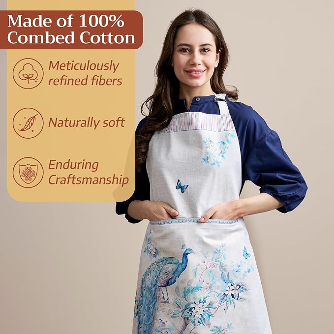 Maison d' Hermine 100% Cotton Apron for women with Pocket Kitchen Chef Apron for Men Cooking Mothers Day Gifts - Image 4