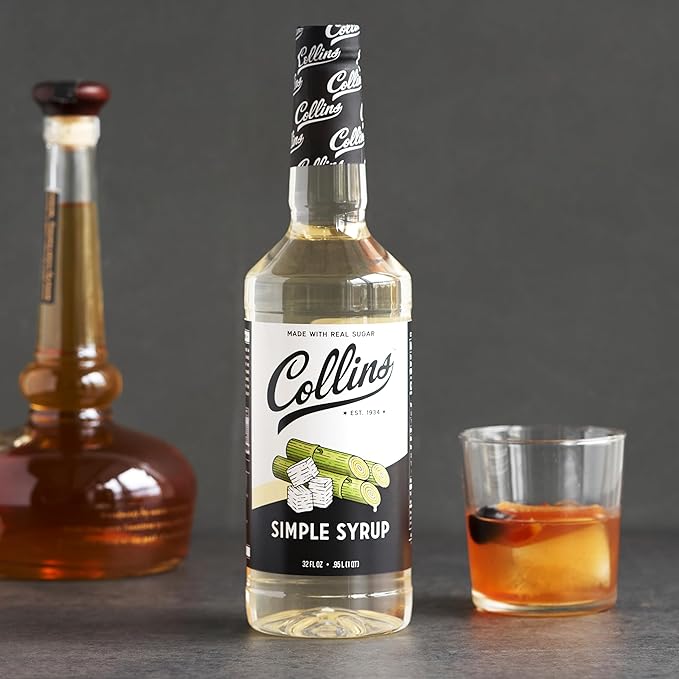 Collins Simple Syrup, Classic Simple Syrup, Real Sugar Cocktail Syrups, Soda Water Flavors, Cocktail Mixers, 32 Ounces, Set of 1 - Image 6