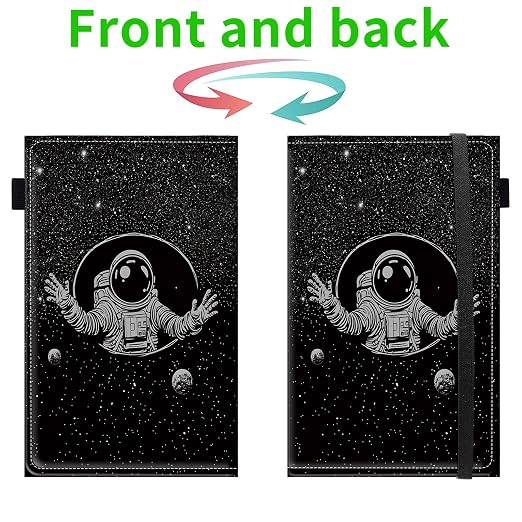 Server Books for Waitress, 5x9 Inch Waitstaff Server Order Pads, 11 Large Pockets, Cute PU Leather Waitress Book Server Wallet with Elastic Band Fit Server Apron,Astronaut in Space - Image 2