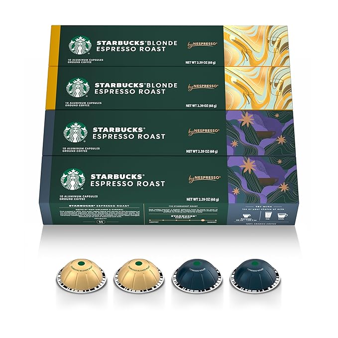 Starbucks by Nespresso Vertuo, Espresso Variety Pack, 40-count Espresso Pods, Brews 1.35 oz.