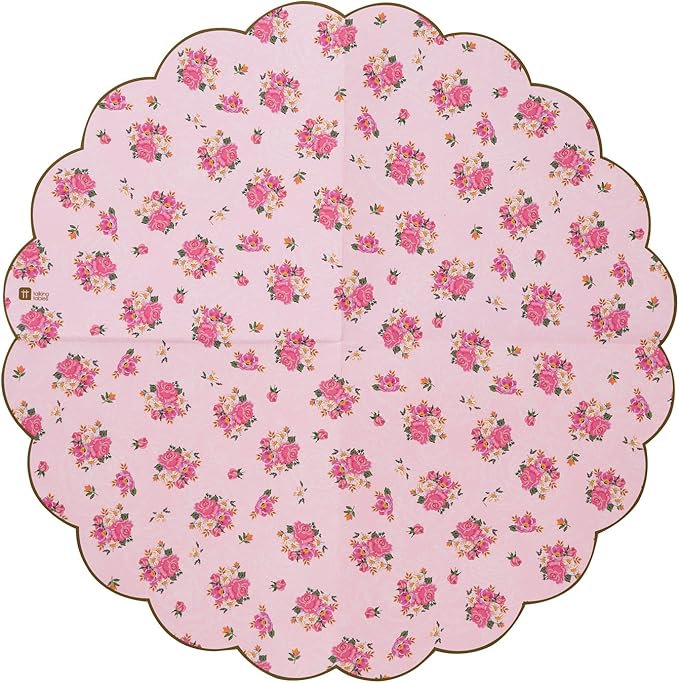 Pretty Pink Floral Paper Napkins Truly Scrumptious Afternoon Tea Party Decorations For Mother's Day Bridal Bachelorette Baby Shower or Birthday- Made By Talking Tables - Pack of 20