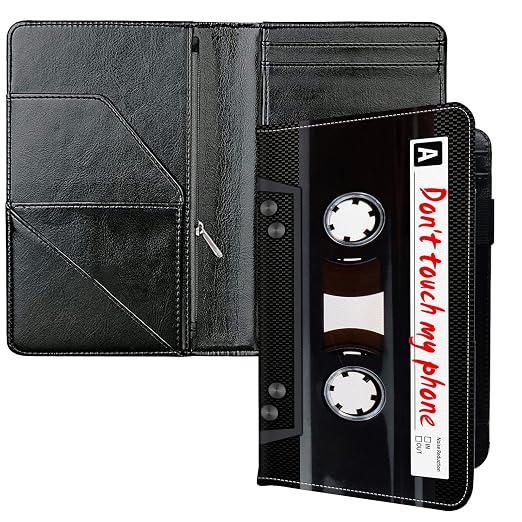 Server Books for Waitress, with 7 Large Pockets, Waiter Serving Book, Waitstaff Server Order Pads, Cute PU Leather Server Book with Pen Holder Fit Server Apron, Cassette Tape Don't Touch My Phone by Unknown
