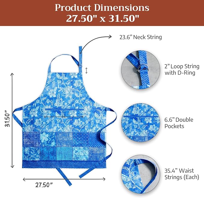 Maison d' Hermine 100% Cotton Apron for women with Pocket Kitchen Chef Apron for Men Cooking Mothers Day Gifts - Image 7