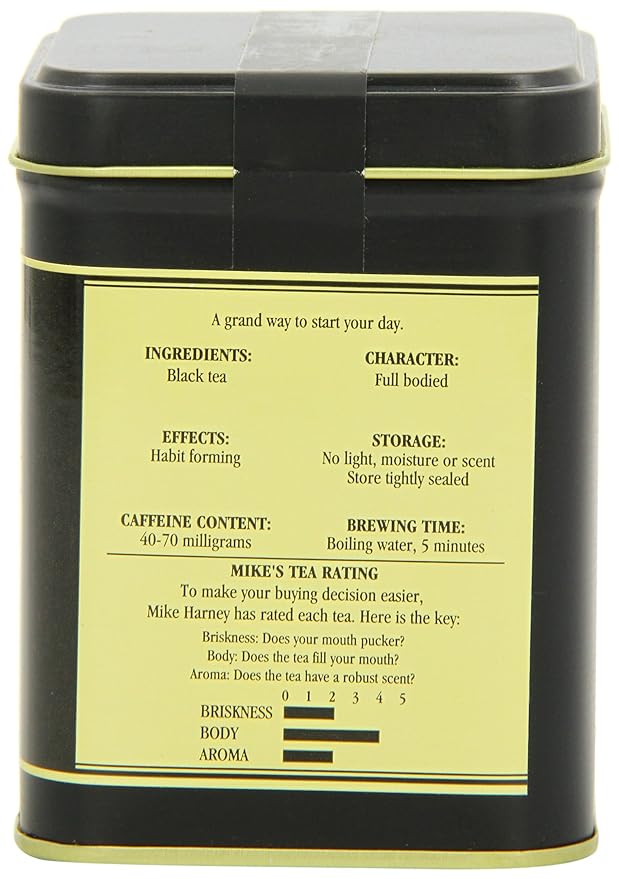 Harney and Sons Irish Breakfast Tea | 4oz Tin 100% Assam Black Tea Loose Leaf, Bold Breakfast Tea